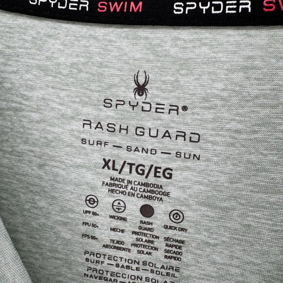 Spyder Swim Shirt Mens XL Green Long Sleeve Rash Guard Beach Pool Pullover NEW - Picture 2 of 10